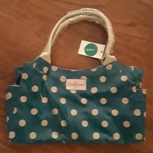 NWT Cath Kidston Turquoise Polka Dot Handbag